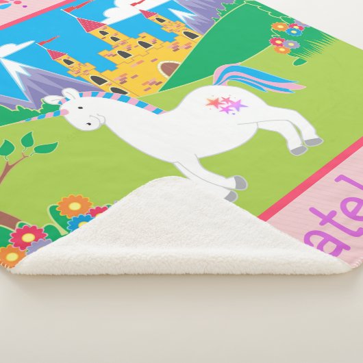 Personalisiertes Schloss Unicorn Sherpadecke (3/4)