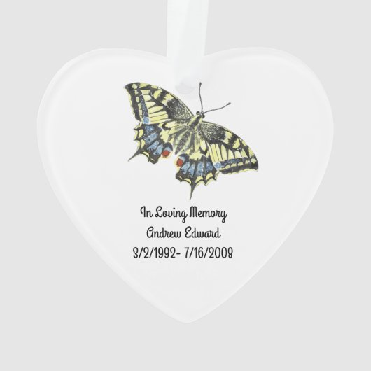 Personalisiertes Schmetterlingsmuseum Ornament (Rückseite)