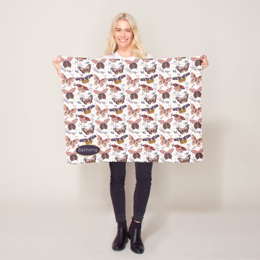 Personalisiertes Schmetterlingsmuster Kinderschuh Fleecedecke (Beispiel)