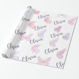 Personalisiertes Schmetterlingspapier. Geschenkpapier
