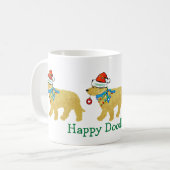 Personalisiertes schmutziges Weihnachtsgoldendoodl Kaffeetasse (Vorderseite Links)