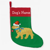 Personalisiertes schmutziges Weihnachtsgoldendoodl Kleiner Weihnachtsstrumpf (Vorderseite)