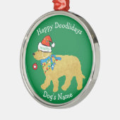 Personalisiertes schmutziges Weihnachtsgoldendoodl Ornament Aus Metall (Links)