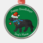 Personalisiertes schmutziges Weihnachtslabradoodle Ornament Aus Metall (Vorne)