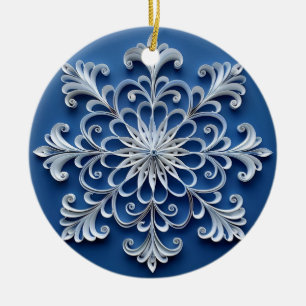 Personalisiertes Schneeflocken-Design Keramik Ornament