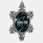 Personalisiertes Schneeflocken Zinn-Ornament (Links)