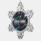 Personalisiertes Schneeflocken Zinn-Ornament (Rechts)