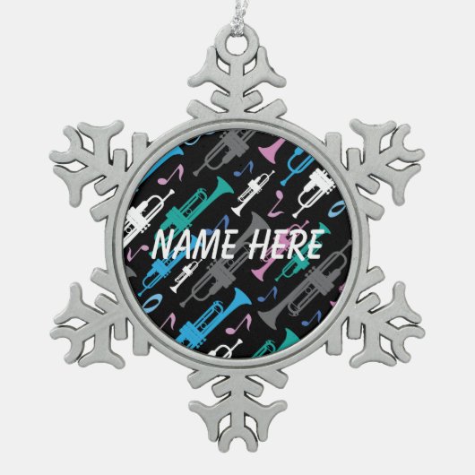 Personalisiertes Schneeflocken Zinn-Ornament (Vorderseite)