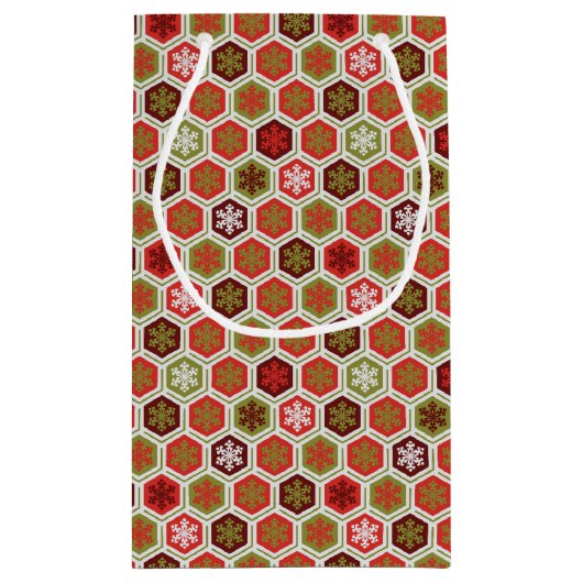 Personalisiertes Schneeflockenmuster Kleine Geschenktüte (Rückseite)