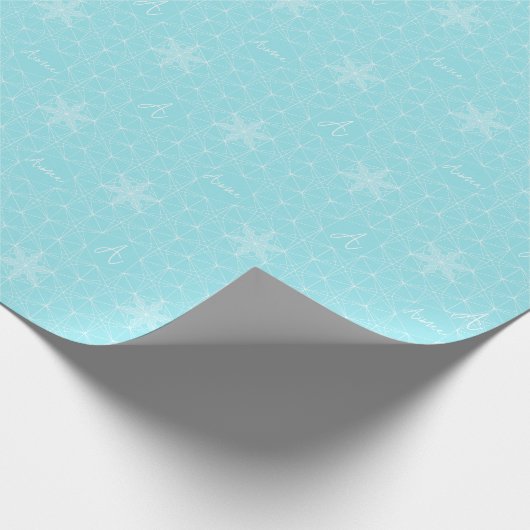 Personalisiertes Schneeflockenpacker Geschenkpapier (Ecke)