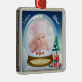 Personalisiertes Schneeglobe Foto Ornament (Rechts)