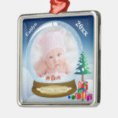 Personalisiertes Schneeglobe Foto Ornament (Links)