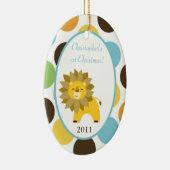 Personalisiertes Schneemann-Familiendekorat Keramikornament (Rechts)