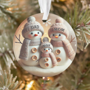 Personalisiertes Schneemann-Familienornament Ornament