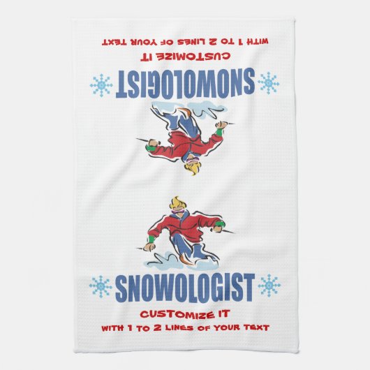 Personalisiertes Schneeschuhen Geschirrtuch (Vertikal)