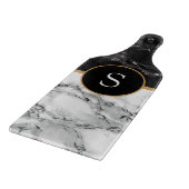 Personalisiertes Schneidbrett aus Schwarz-weißem M Schneidebrett (Ecke)