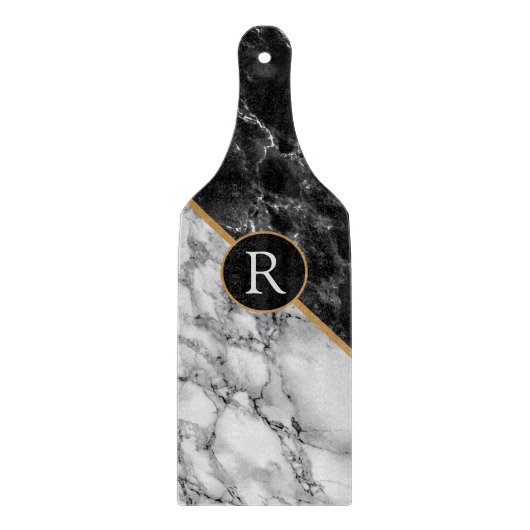 Personalisiertes Schneidbrett aus schwarzem und we Schneidebrett (Vorderseite)