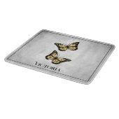 Personalisiertes Schneidebrett aus Gold Butterfly (Ecke)