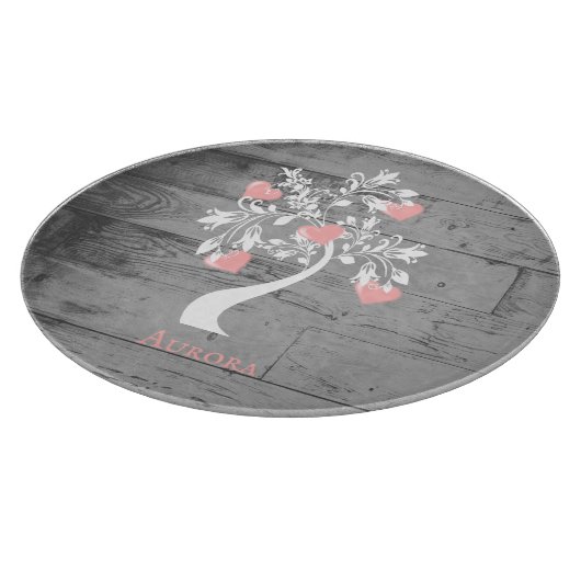 Personalisiertes Schneidebrett mit rosafarbenem Ba (Ecke)