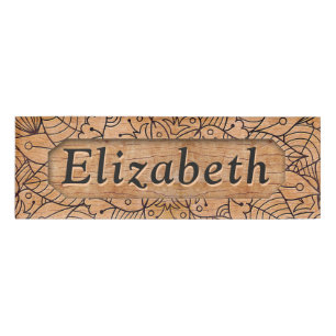 Personalisiertes Schnittholz Floral Mandala Namenschild