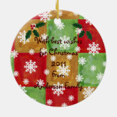 Personalisiertes Schokoladen-Labrador-Weihnachten Keramikornament (Hinten)