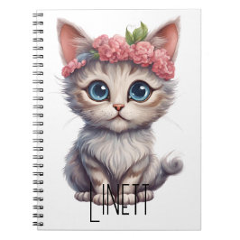 Personalisiertes schönes Cat Spiral Notebook: Grac Notizblock