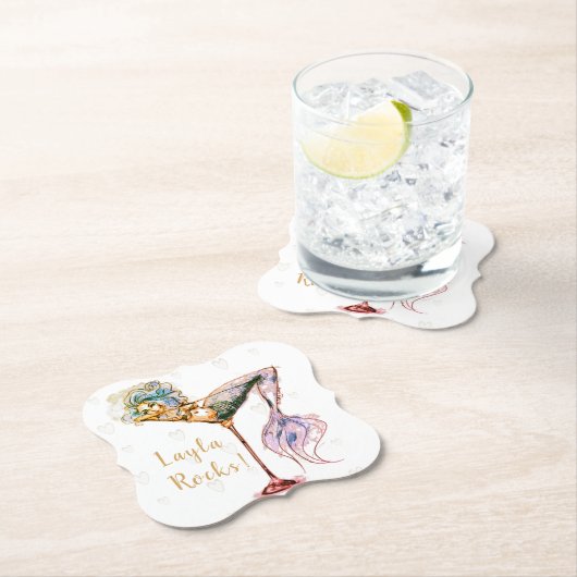 Personalisiertes Schönes Mermaid Martini Untersetzer (Vor Ort)