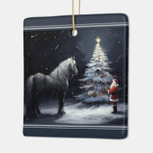 Personalisiertes schönes Pferd und Weihnachten Keramikornament (Links)