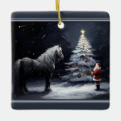 Personalisiertes schönes Pferd und Weihnachten Keramikornament (Vorderseite)