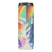Personalisiertes schönes Regenbogen-Anime-Mädchen Thermosbecher (Rückseite)