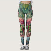 Personalisiertes schönes rosa Flamingo-Wandgemälde Leggings (Vorderseite)