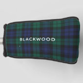 Personalisiertes Schottenmuster Plaid Rustic Grün Golf Headcover (Vorderseite)