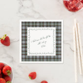 Personalisiertes Schottenmuster-Rand-Liebensnotiz- Serviette (Beispiel)