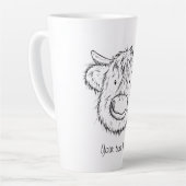 Personalisiertes schottisches Hochlandkuh-Sketch-P Milchtasse (Linke Ecke)