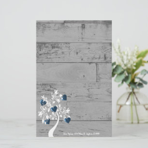 Personalisiertes Schreibgerät mit blauen Herzklopf Briefpapier