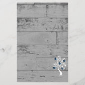 Personalisiertes Schreibgerät mit blauen Herzklopf Briefpapier (Rückseite)