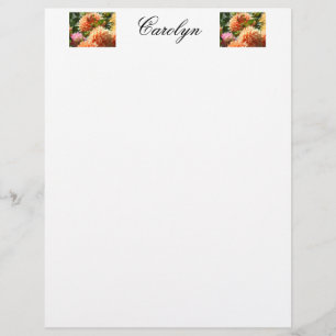 Personalisiertes Schreibpapier Ihr Name Dahlien Bl