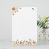 Personalisiertes Schreibpapier mit Blumenschrift Briefpapier (Stehend Vorderseite)