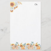 Personalisiertes Schreibpapier mit Blumenschrift Briefpapier (Vorderseite)