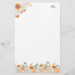 Personalisiertes Schreibpapier mit Blumenschrift Briefpapier