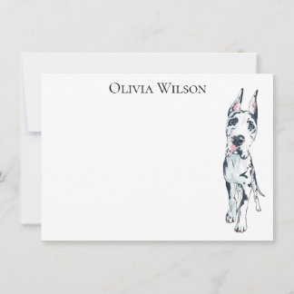 Personalisiertes Schreibpapier mit Deutsche Dogge Mitteilungskarte