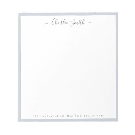 Personalisiertes Schreibpapier mit einfachem Skrip Notizblock (Vorderseite)