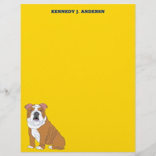 Personalisiertes Schreibpapier mit English Bulldog Flyer