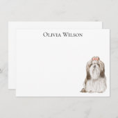 Personalisiertes Schreibpapier mit Hund Mitteilungskarte (Vorne/Hinten)