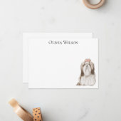 Personalisiertes Schreibpapier mit Hund Mitteilungskarte (Vorderseite/Rückseite Beispiel)