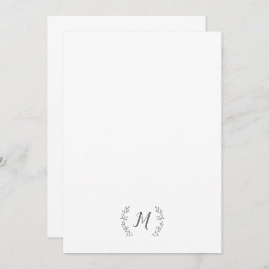 Personalisiertes Schreibpapier mit Laurel-Kranz Mitteilungskarte (Vorne/Hinten)