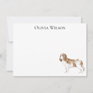 Personalisiertes Schreibpapier mit Spaniel Mitteilungskarte