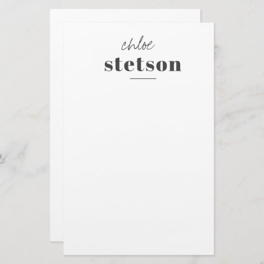 Personalisiertes Schreibpapier moderner Art Briefpapier (Vorne/Hinten)