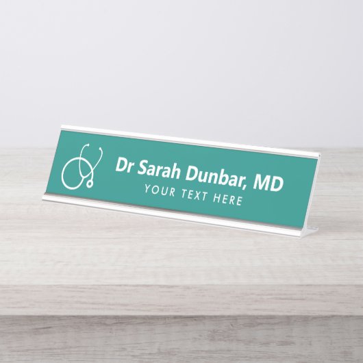 Personalisiertes Schreibtischschild für Ärztin Schreibtischnamensplakette (Vorderseite )