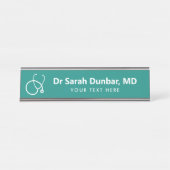 Personalisiertes Schreibtischschild für Ärztin Schreibtischnamensplakette (Vorderseite )